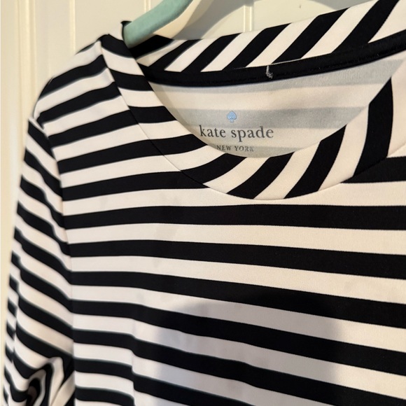 Kate Spade Black and White Striped Peplum athletic Top - Picture 2 of 3